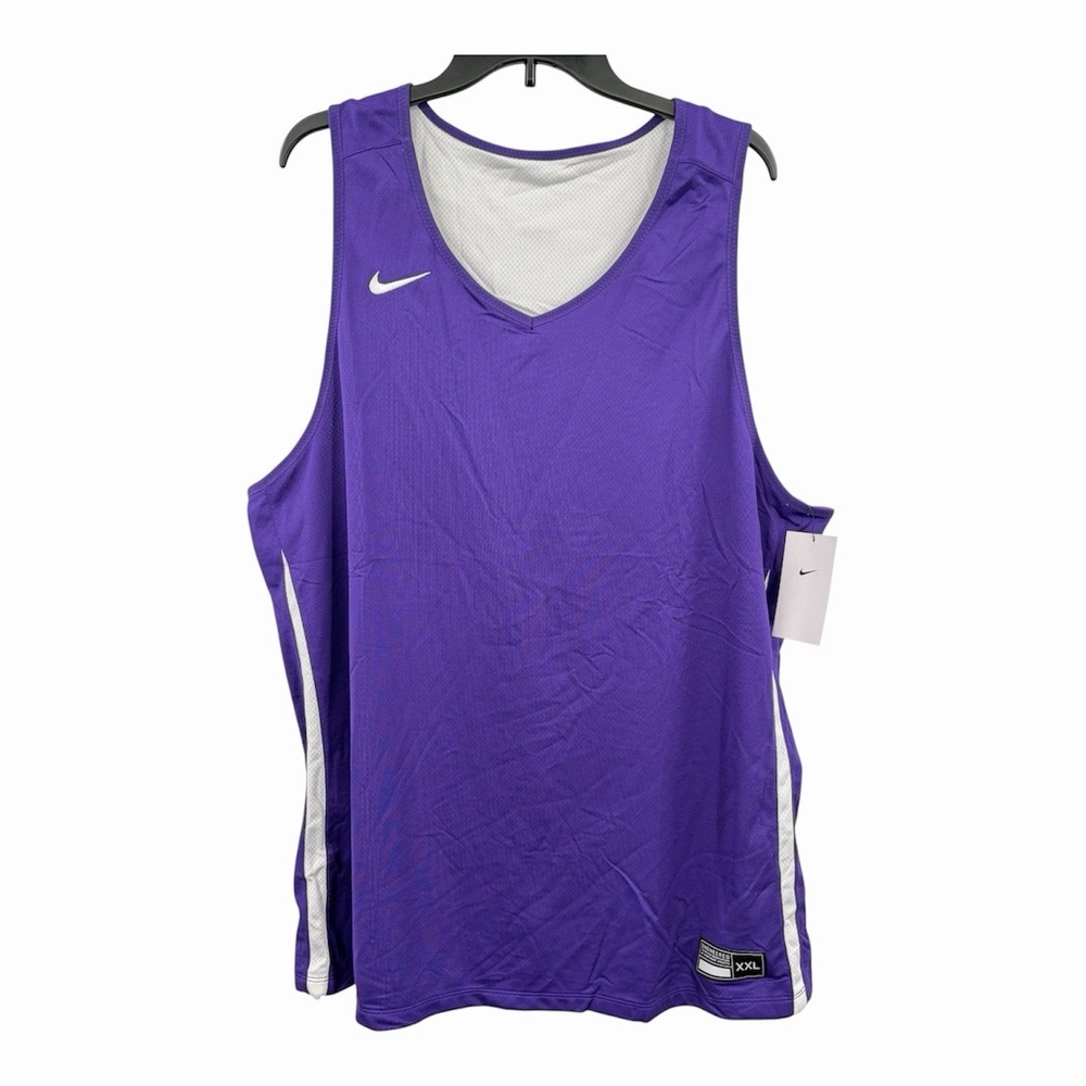 Nike Practice Basketball Reversible Jersey Purple White Mens Size 2XL DN5212-546